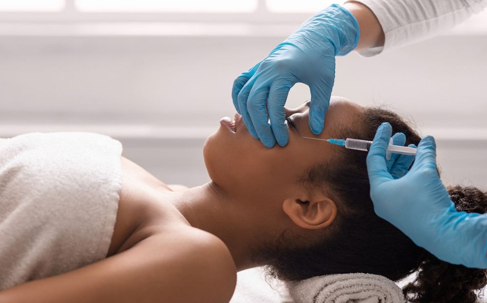 Under-eye cosmetic injection procedure